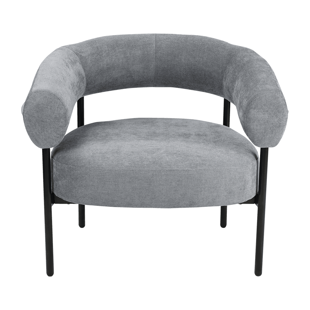 Grijze metalen frame lounge stoel