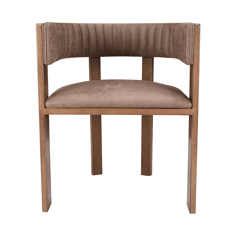 Gestoffeerde vintage vaste houten eetkamerstoel