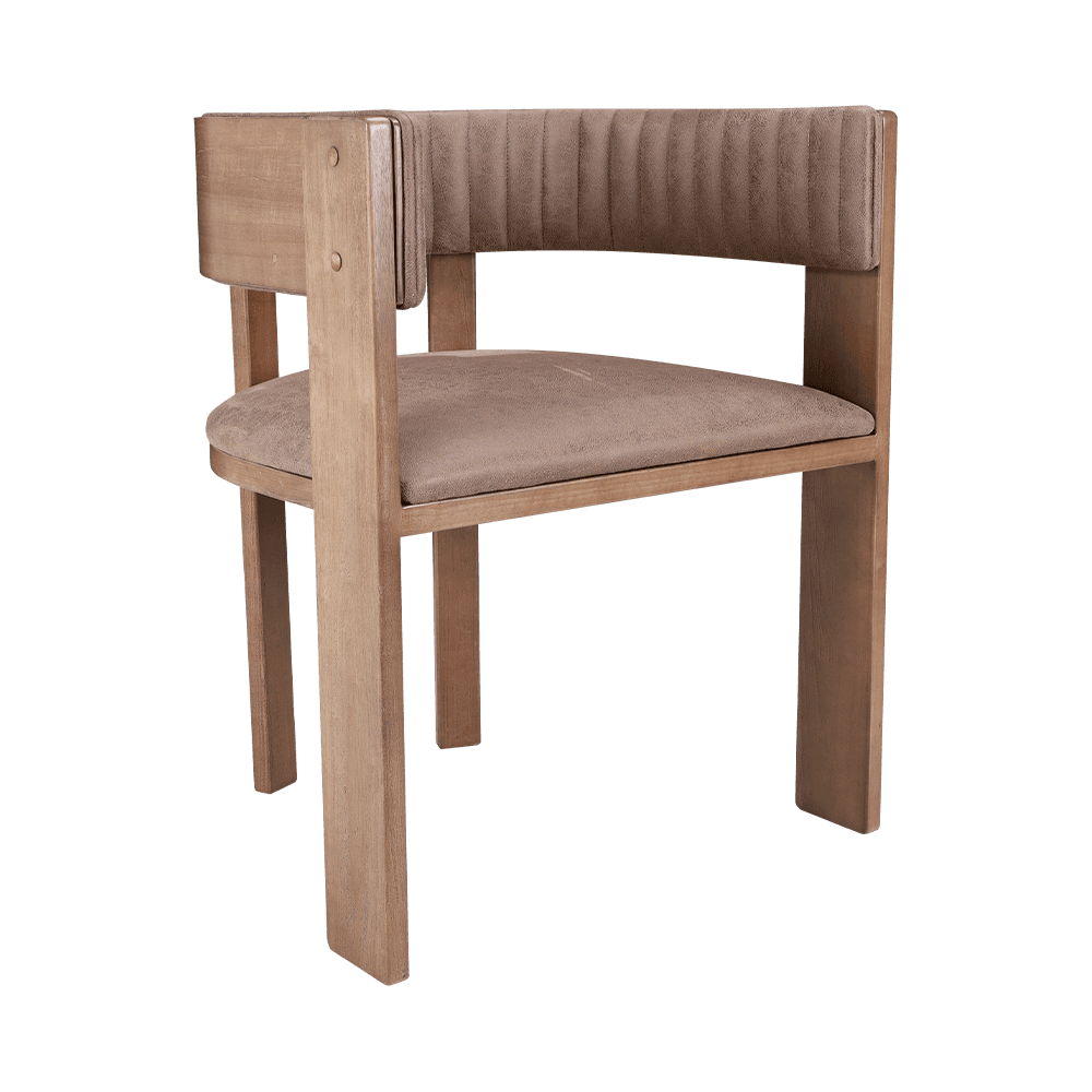 Gestoffeerde vintage vaste houten eetkamerstoel