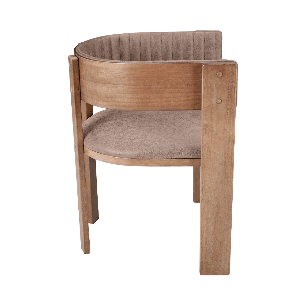 Gestoffeerde vintage vaste houten eetkamerstoel