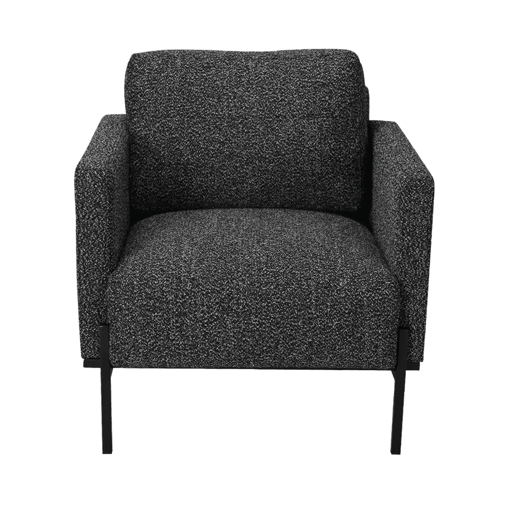 Grijze lounge stoel met armleuningen