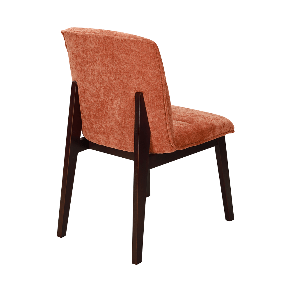 Gestoffeerde vaste houten eetkamerstoel