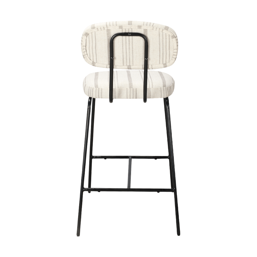 Metalen been gestoffeerde eetkamerstoel met rug