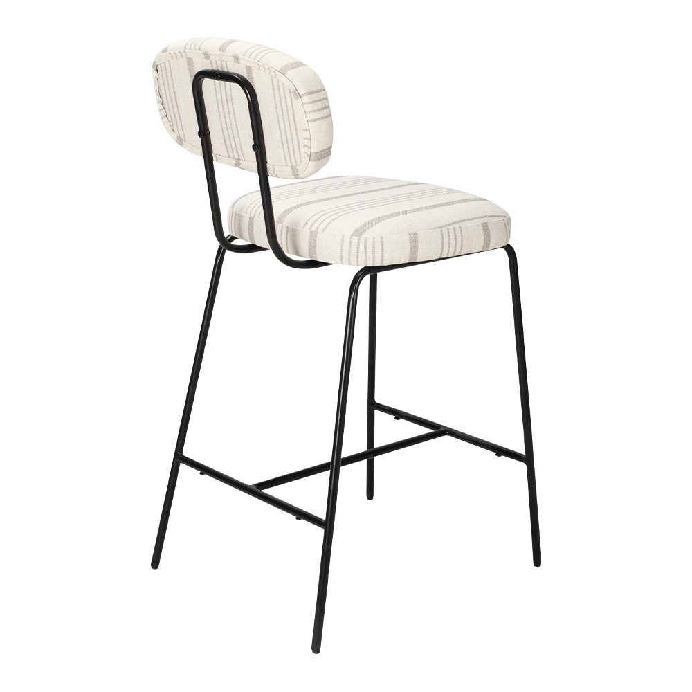 Metalen been gestoffeerde eetkamerstoel met rug