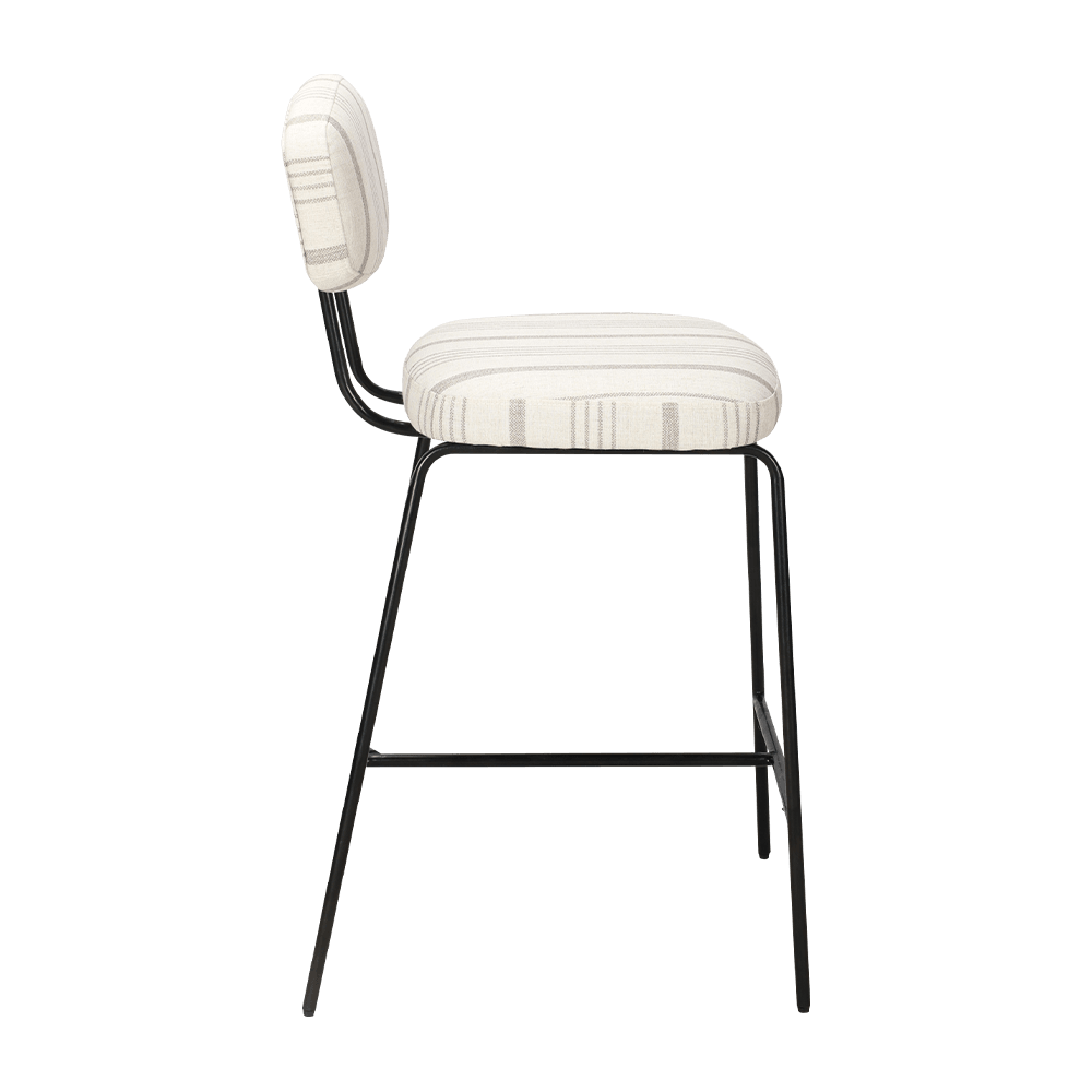 Metalen been gestoffeerde eetkamerstoel met rug