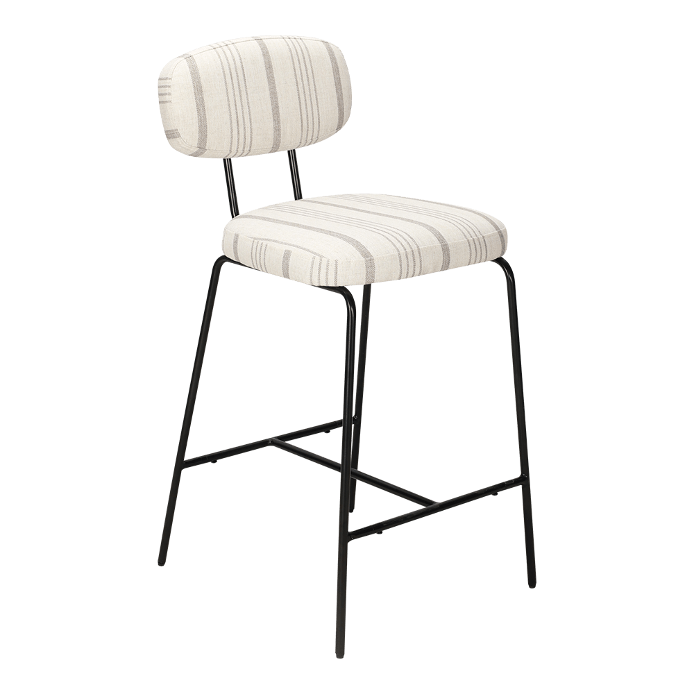 Metalen been gestoffeerde eetkamerstoel met rug