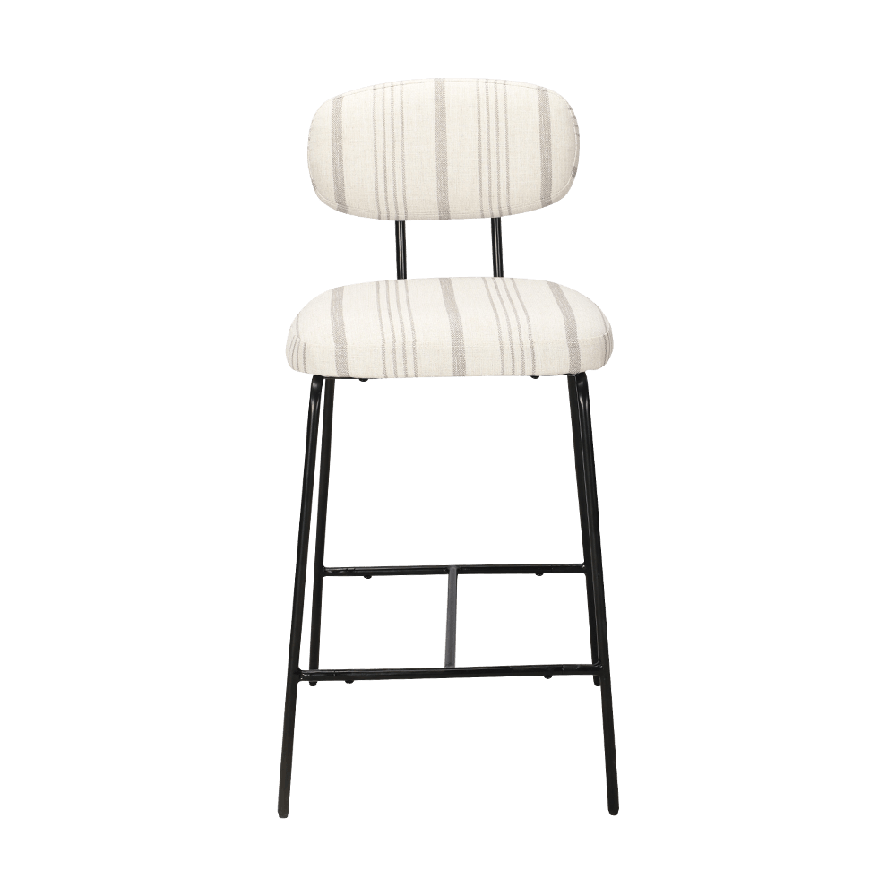 Metalen been gestoffeerde eetkamerstoel met rug