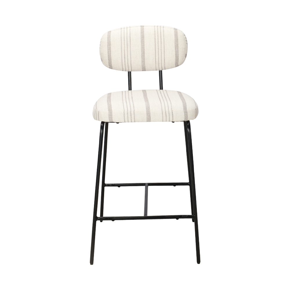 Metalen been gestoffeerde eetkamerstoel met rug