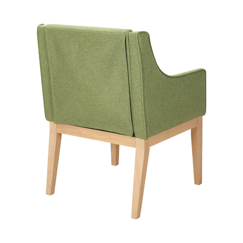 Vaste houten eetkamerstoel met armleuningen
