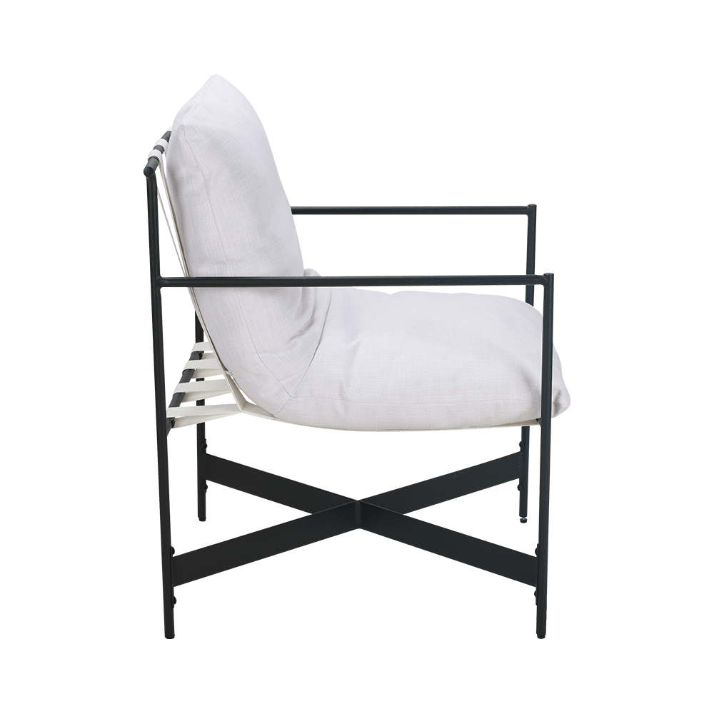 Witte stof rubberen houten eetkamerstoel