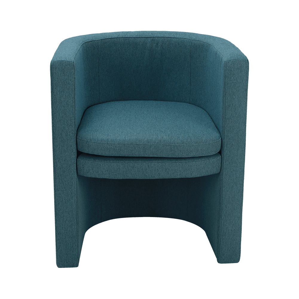 Marineblauw houten frame ruststoel