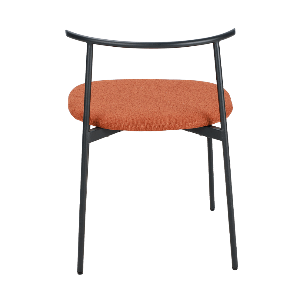 Oranje gebogen metalen been eetstoel