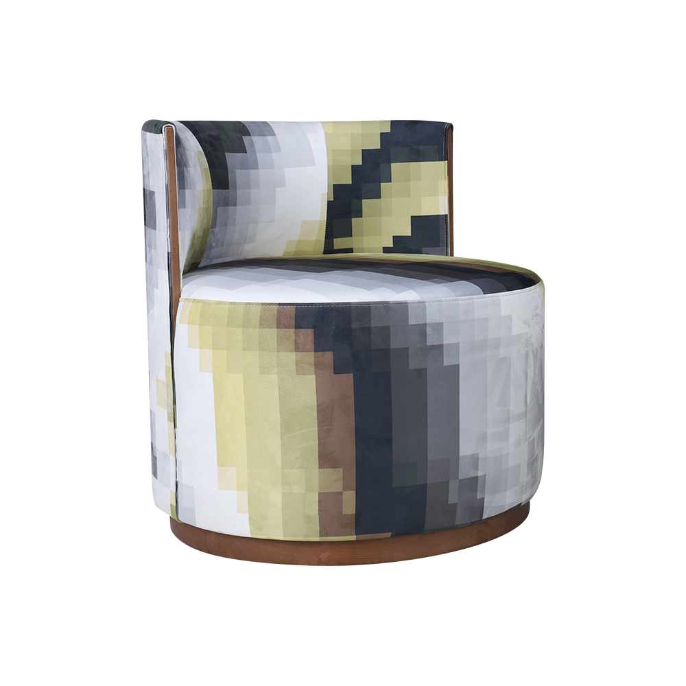 Ronde armloze lounge stoel