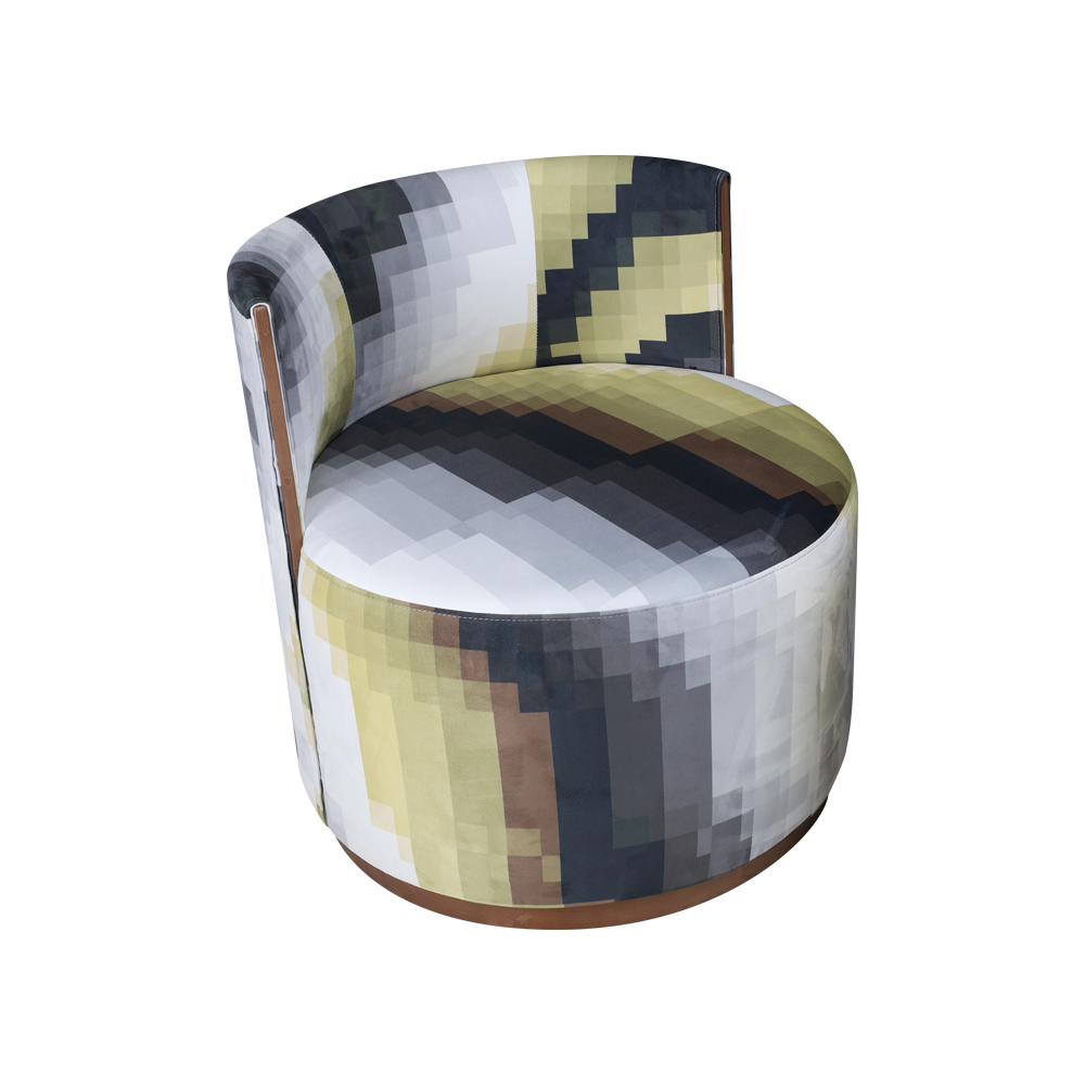 Ronde armloze lounge stoel