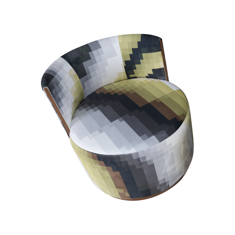 Ronde armloze lounge stoel